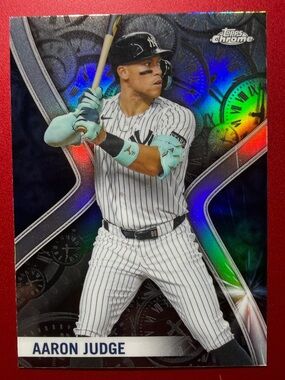 Topps Chrome Aaron Judge Baseball Card - White, Black, Teal, Rainbow Foil